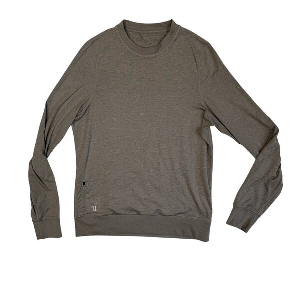 Vuori Men's Ponto Performance Crew Long Sleeve Shirt Walnut Heather Small - Picture 1 of 4